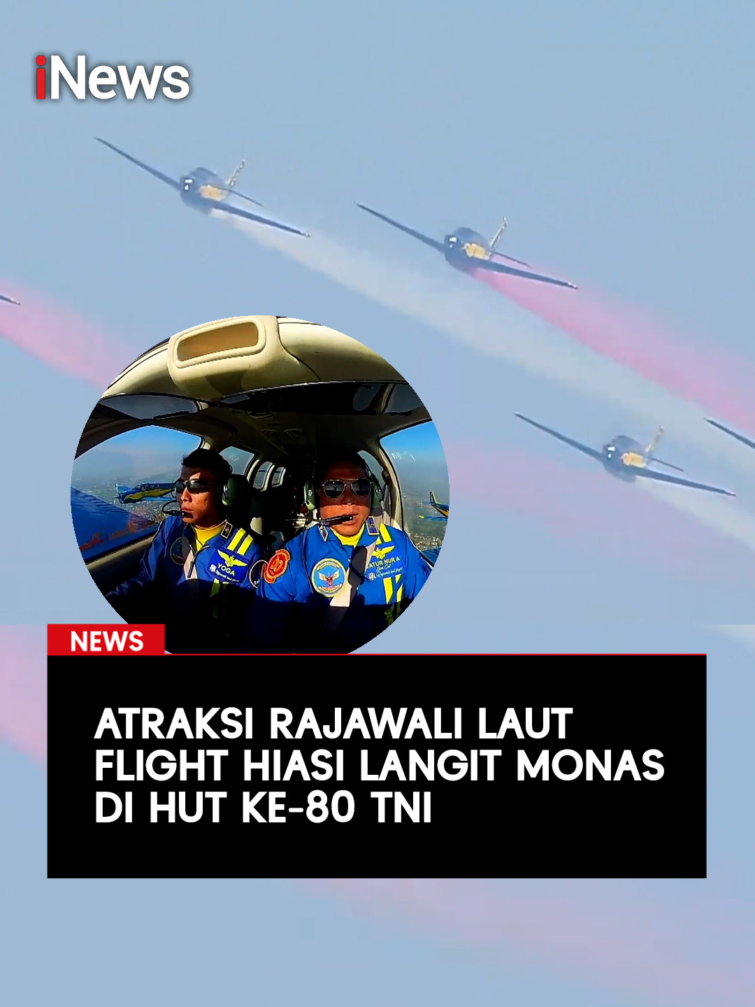 Demonstrasi udara dalam rangka HUT ke-79 TNI, menghiasai langit Monas pada Sabtu (5/10/2024). Berikut adalah penampilan Rajawali laut flight hibur para hadirin di Lapangan Silang Monumen Nasional (Monas), Jakarta Pusat. #iNews #HUT80TNI #TNI #HUTTNI #TNIAU #TNIAD #TNIAL #Monas