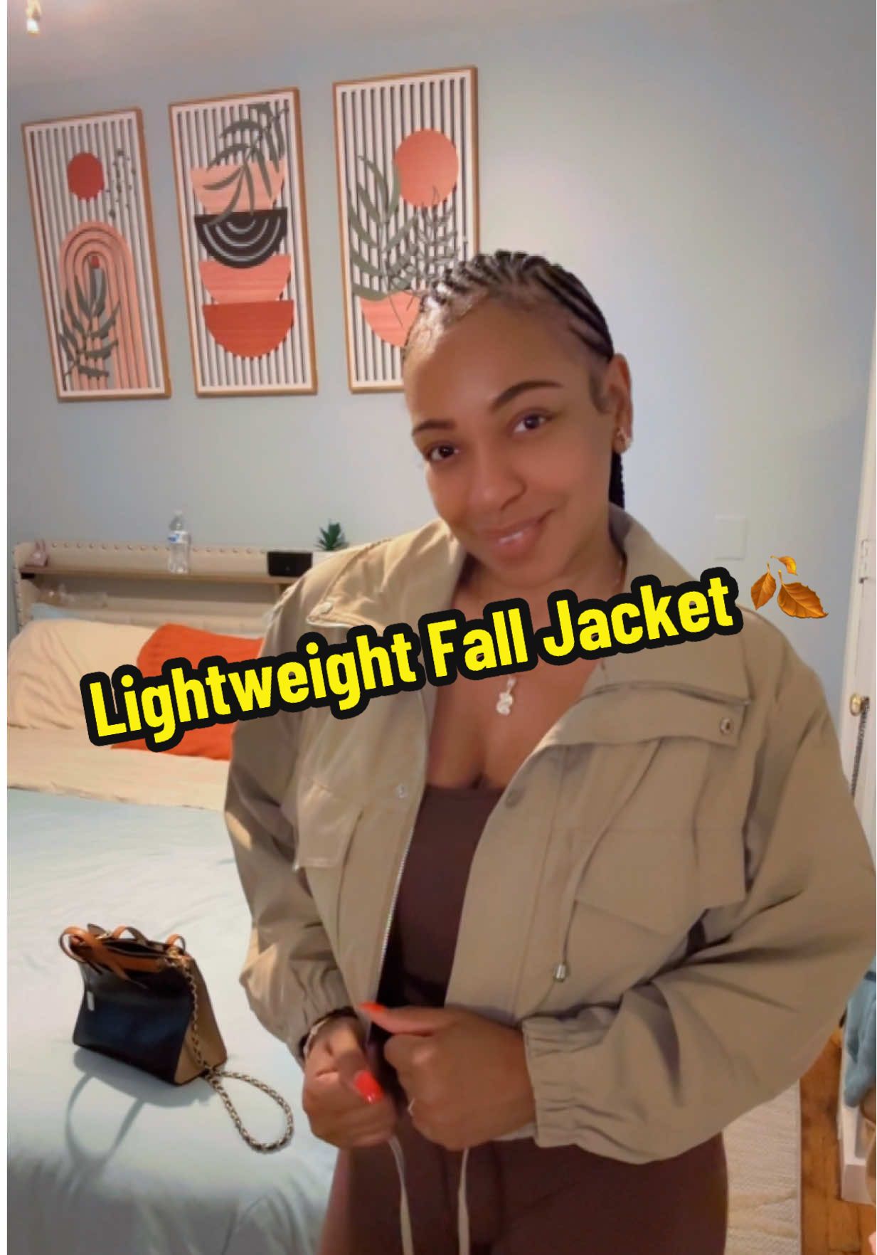 Lightweight jacket for Fall #tiktokshopfalldealsforyou #falldealsforyou #jacketforfall #zipupcropjacket  