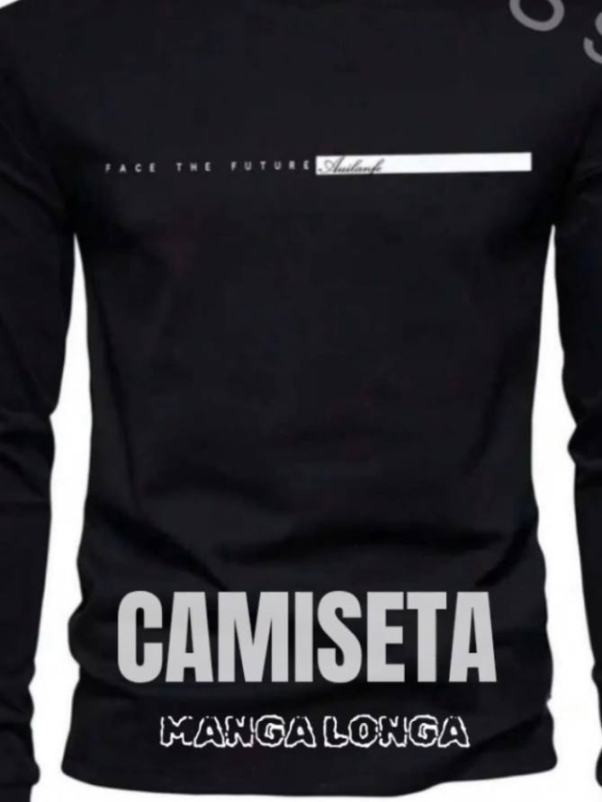 Camiseta manga longa masculina  Los Angeles, 100% algodão, confortável e estilosa 😎🖤 #LosAngeles #ModaMasculina #CamisetaMangaLonga #LookCasual #EstiloMasculino 