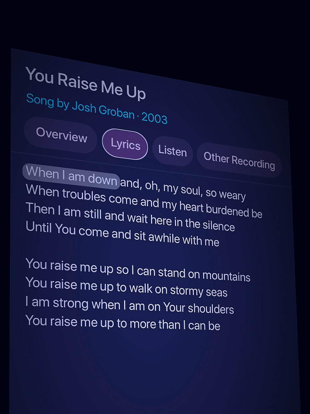 You Raise Me Up 🥀🎧 #lyrics #music #youraisemeup #song #lyriqueenn 