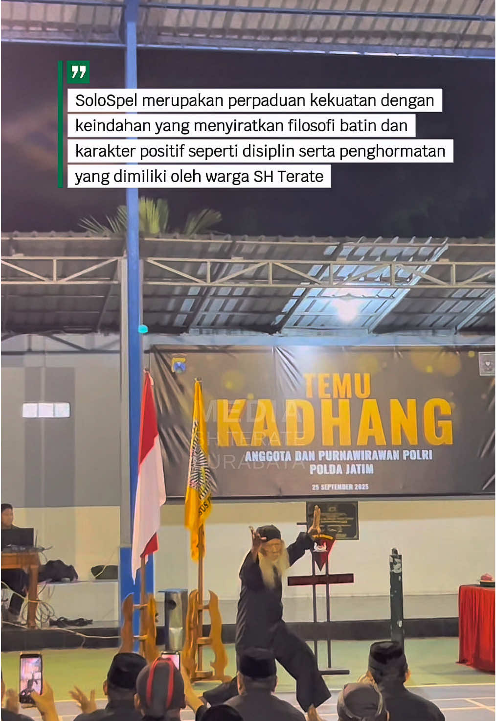 SoloSpel merupakan perpaduan kekuatan dan keindahan yang menyiratkan filosofi batin dan karakter positif seperti disiplin dan penghormatan yang dimiliki oleh warga SH Terate. #medishteratesurabaya #budayaindonesia #solospel #shterate 
