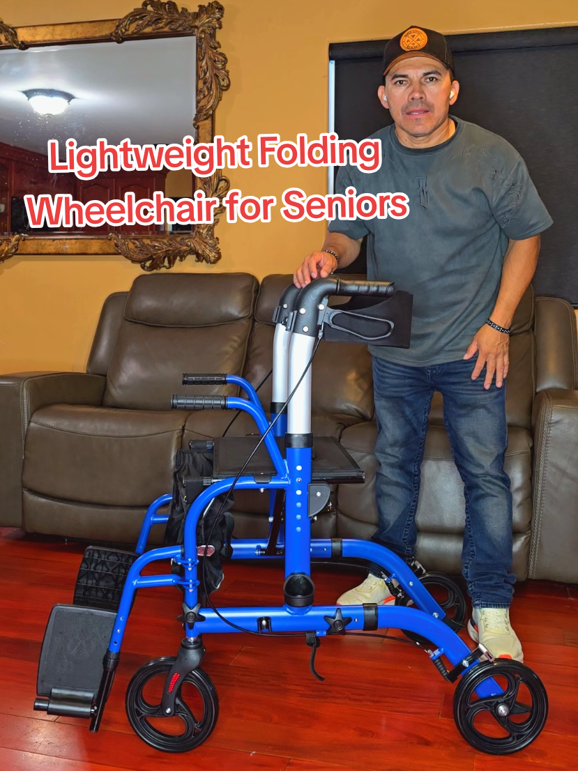 Lightweight Folding Wheelchair for Seniors with Aviation Aluminum Frame,  if someone in your family needs a wheelchair this wheelchair is the best choice with a toy structure. #weeklypicks #dealsforyoudays #silladeruedas #creatorsearchinsights  #TikTokShop 