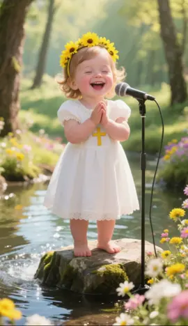 Baby singing #baby #cutebaby #jesus #babyvoice #godblessyou #jesuslovesyou #hallelujah #aiart #amen #fyp #healing #wolink 
