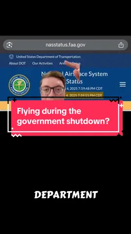 Are you traveling during the government shutdown? Well here’s a great resource to see if your flight could possibly be delayed due to air traffic control staffing or other traffic management initiatives. #airtrafficcontrol #pilotsoftiktok #governmentshutdown2025 #avgeek #traveltok 