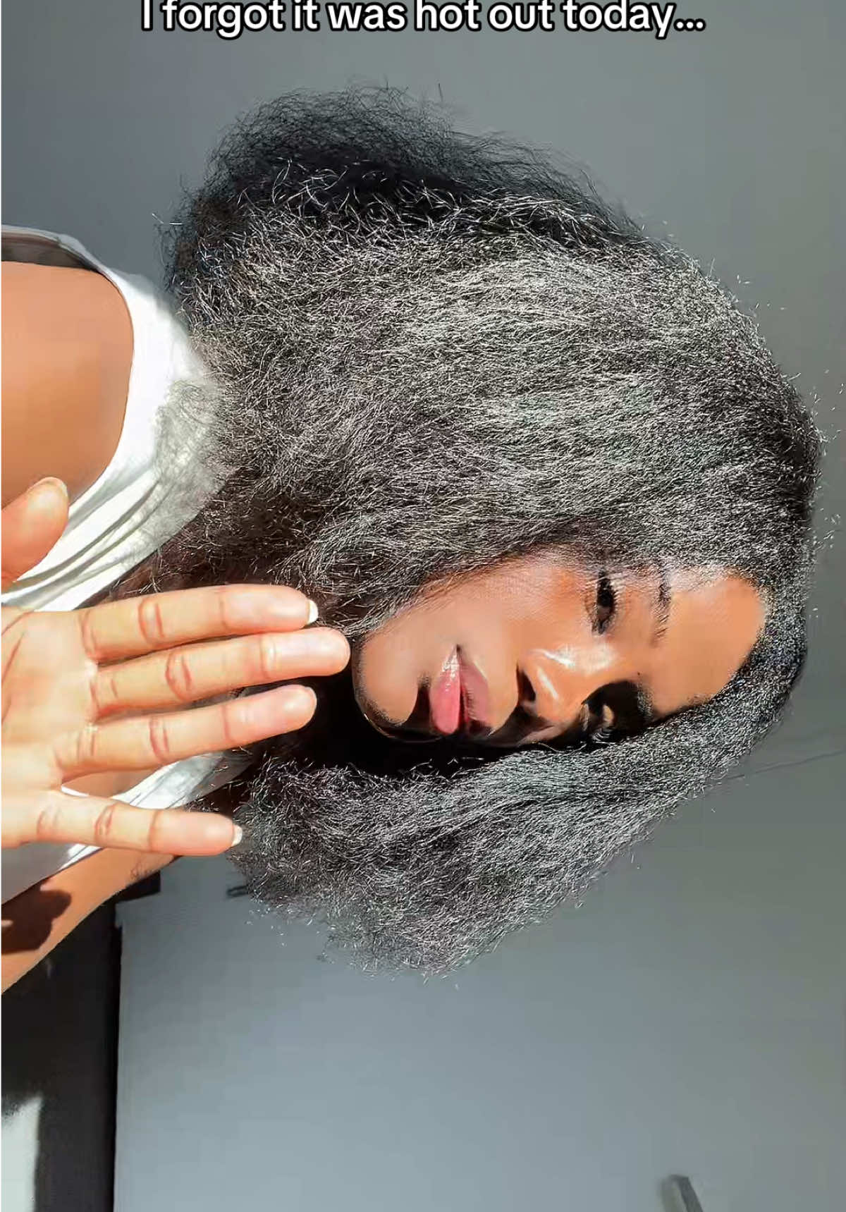 Cause why on a hot day I decided to put heat on my hair…