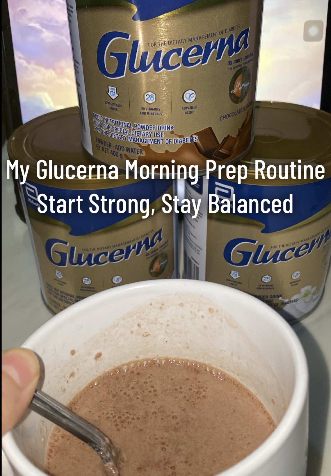 Good morning 🌞💙 My simple health routine starts with a glass of Glucerna — a delicious drink that supports blood sugar management, balanced nutrition, and steady energy throughout the day. 🥛✨ Because taking care of yourself starts with one small choice each morning 💪🌸 Glucerna Morning Routine Glucerna Preparation Diabetes Nutrition Drink Balanced Breakfast Idea Healthy Morning Drink #GlucernaMorning #HealthIsWealth #BetterChoicesDaily #NutritionForLife #MorningRoutinePH
