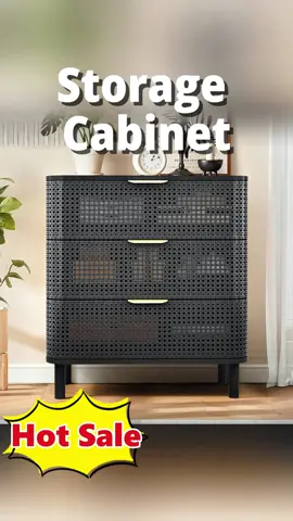 This dresser 🏡 fits anywhere—bedroom or living room! Three big drawers, modern rattan style, two colors. Best price + FREE shipping today only! #Giratree #Giratreefurniture #homedecor #storageideas #smallspacestyle