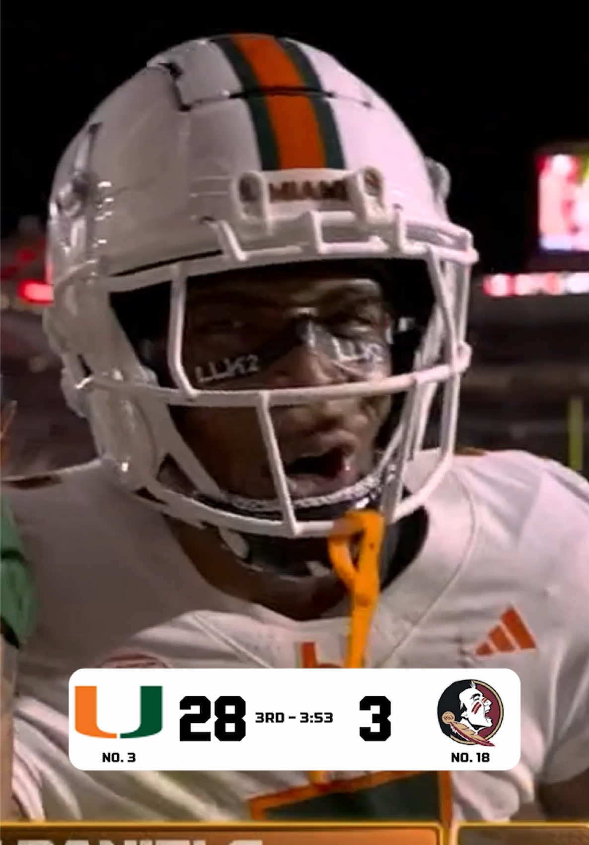 CJ Daniels hitting the #FSU fight song celly 😭🔥 #Miami #cfb #football  