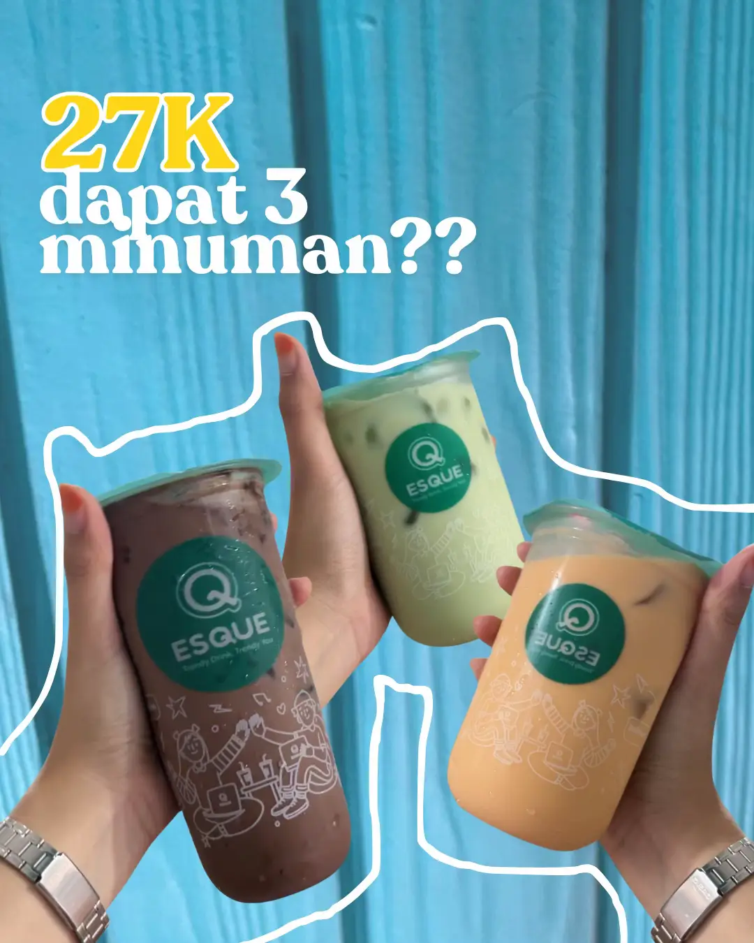 Panasnya semarang terhempas seketika sama @ESQUE  Cuma 27k dapat bisa dapet 3 varian Esque Large Dark Choco, Ice Matcha (M), dan Ice Ori Thai Tea (M) kalo belinya pake voucher tiktok!✨ Langsung klik tag lokasi yaa buat dapet promonya! Jangan sampe kehabisan!❗️ #promoseruweekend #GoFoodieMegabyte #TiktokGoMegabyte #Promomakangajian