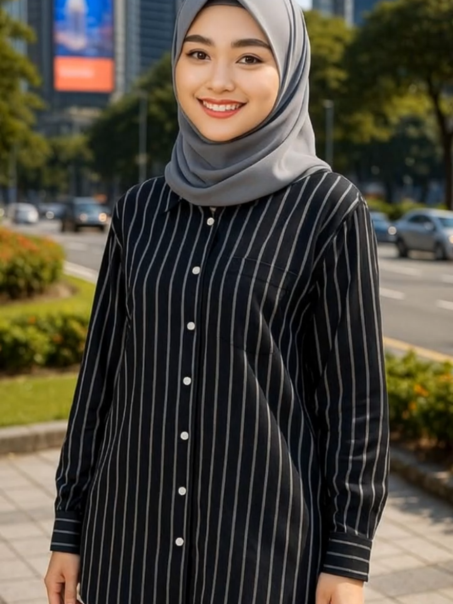 Kemeja berjalur PANDAEYES KEMEJA ROUNDNECK STRIPE #ootdwanita #blouse #blousewanita #blousemurah #kemejawanita