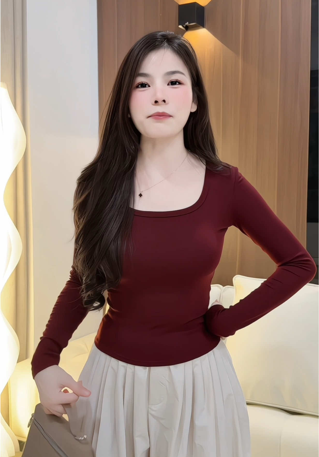 Áo Thun Dài Tay Cổ Vuông Giữ Nhiệt co giãn chất cotton mịn, áo thun nữ dài tay, áo giữ nhiệt #aothundaitay #aodaitay #aothunformrong #aothudong #aogiunhiet 