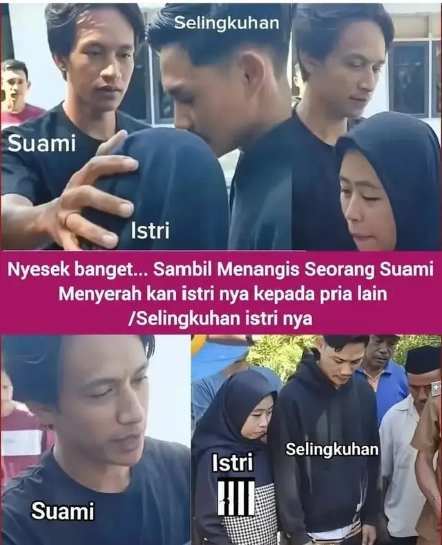 Seorang pria di Desa Puudombi, Konawe, Sulawesi Tenggara, berinisial SRH, memilih jalur adat Tolaki (Mosehe) untuk menyelesaikan kasus persel*ngkuhan istrinya, NS. SRH menyerahkan NS kepada sel*ngkuhannya, Kamis (2/10/2025), setelah memergoki keduanya dan mendapat pengakuan di kantor polisi, Pihak sel*ngkuhan wajib menyerahkan seekor sapi, perlengkapan adat, dan uang Rp5 juta sebagai syarat adat. Dalam suasana haru, SRH menyampaikan pesan perpisahan talak kepada NS dan berpesan kepada sel*ngkuhan agar menjaga dan menikahi NS dengan penuh tanggung jawab.  Dengan mata berkaca-kaca, ia menggenggam tangan istrinya untuk terakhir kalinya, lalu melepasnya pergi bersama pria lain bukan karena ia tak cinta lagi, tetapi karena ia tahu kebahagiaan istrinya ada di tempat yang bukan bersamanya. Ia berdiri tegar di depan senja, menyaksikan wanita yang dulu ia sebut rumah kini melangkah pergi menggandeng tangan pria lain; merelakan bukan karena sanggup, tapi karena cinta sejati kadang berarti melepaskan.