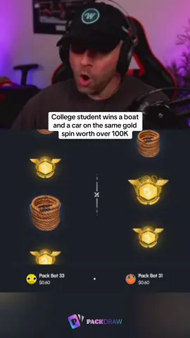 College student wins a boat and a car on the same gold spin worth over 100K #kickstreaming 