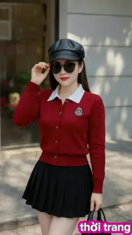 Áo Len Nữ Cổ Sơ Mi Phối Kẻ Kèm#thơitrangnu #thờitrangnữ #thoitrangnu #thudong2025 #dothudongnu #aolennu 