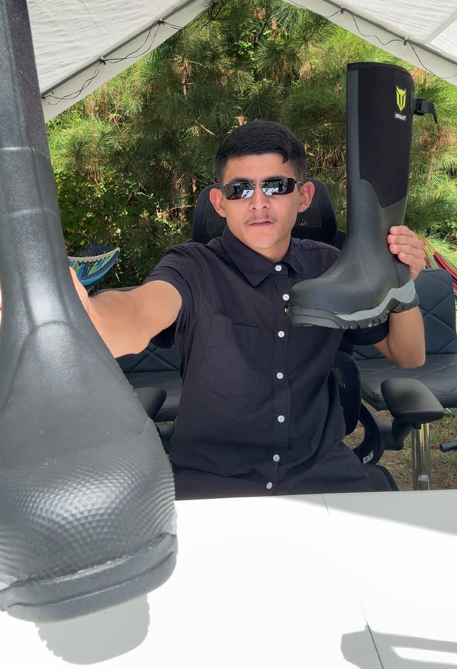 Sale [Amazing Offer] TIDEWE Work Boots Puncture-Proof with Steel Toe & Shank, Waterproof Anti Slip Rubber Boots for men, 6mm Neoprene Outdoor Boots Boy Footwear Walking Shoes Comfort Rain Shoes for Men steel toe boot men s boots work