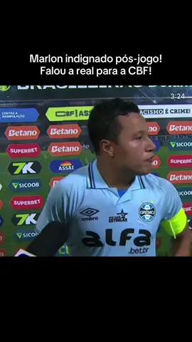 Marlon não conseguiu esconder ser descontentamento após o jogo do tricolor e falou a real! #gremio #gremista #gremiooficial #gremiocopeiro #grêmio 