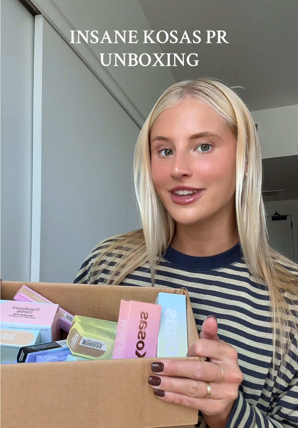 I would I accidentally film 80% of an unboxing in 2x speed 😅😅 anyways…  THANK YOU @Kosas 🩵🤍 this is a dream!!!  Everything +my shades are linked in my shop my  #kosas #unboxing #prhaul #microinfluencer #sephora 