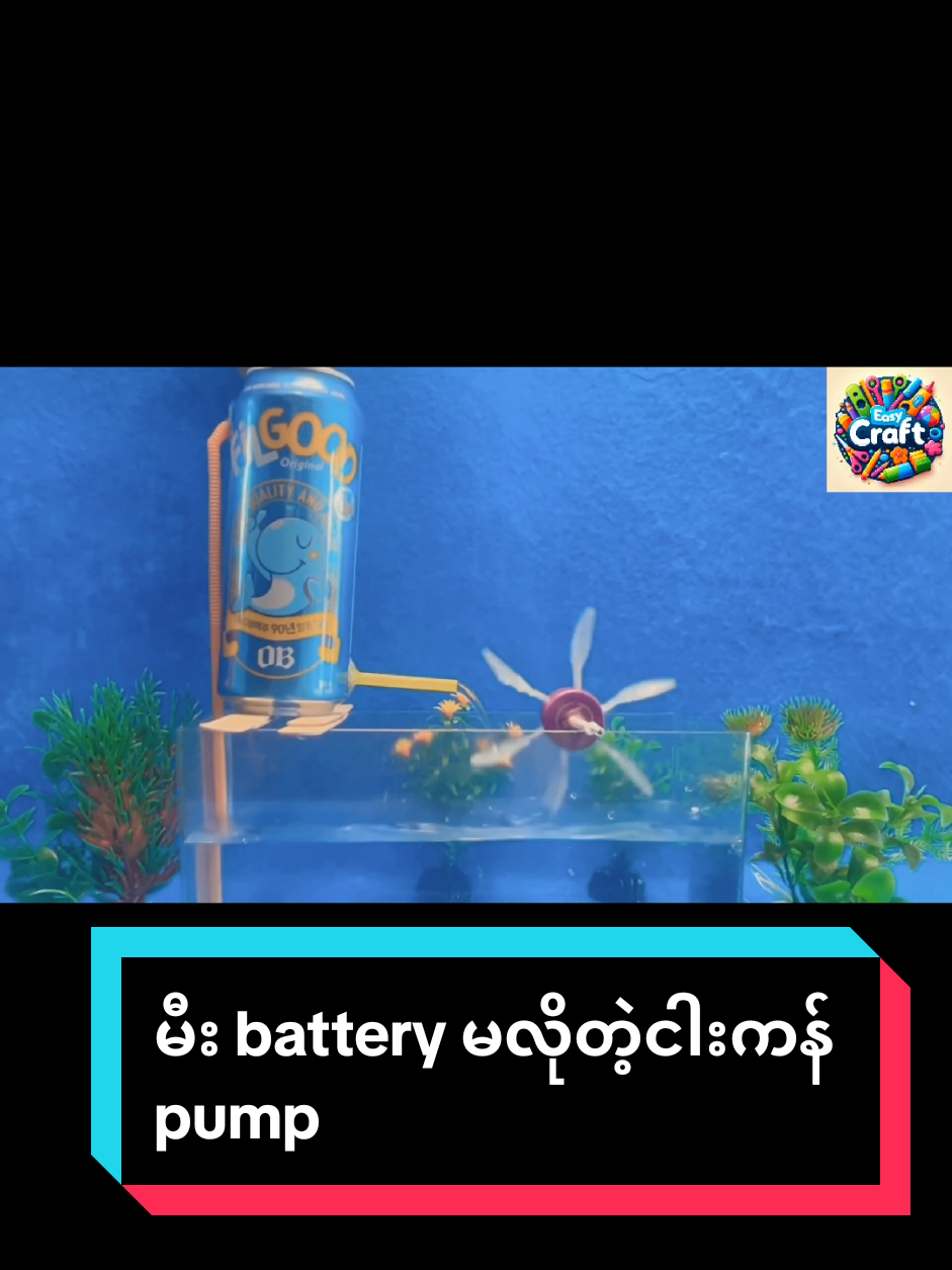 မီး battery မလိုတဲ့ငါးကန်  pump #creatorsearchinsights #howtomake #tutorial #DIY #easycrafts 