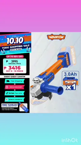 Wadfow 20V Brushless Motor Lithium-lon Cordless Angle Grinder WCT #wadfow #powertools #cordlessanglegrinder 