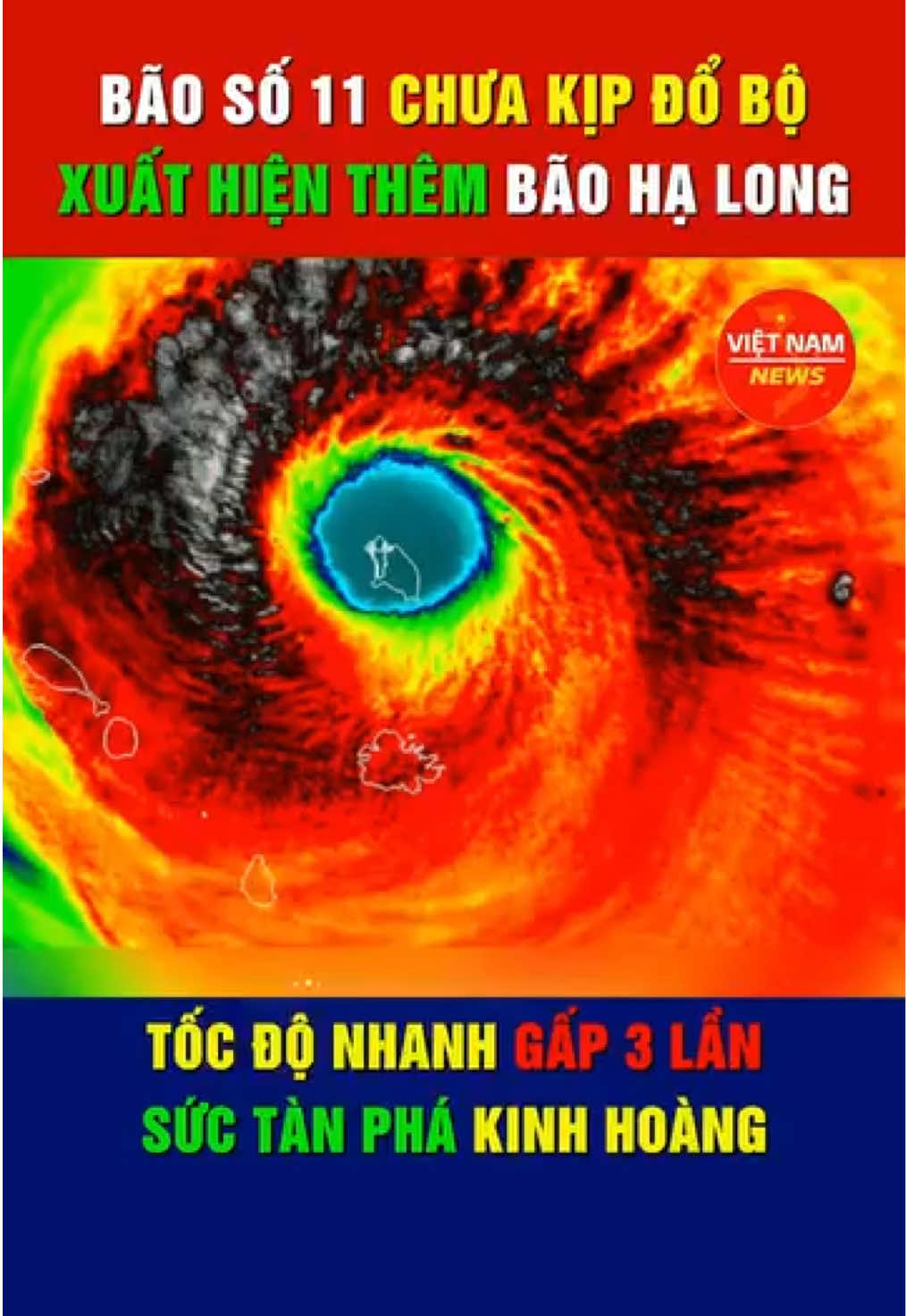 Bão số 11 chưa kịp đổ bộ, đã xuất hiện thêm bão Hạ Long. Tốc độ nhanh gấp 3 lần, sức tàn phá kinh hoàng.
