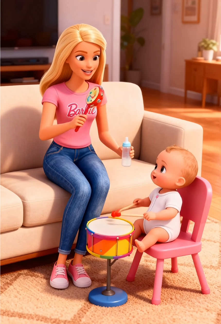 Barbie Takes Care of the Little Baby 👶👶#barbiegirl #barbie #BarbieMovie #baby #barbiehouse 