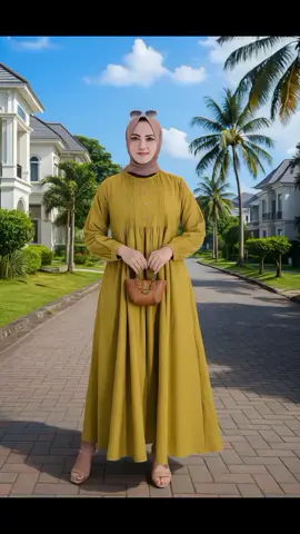 Gamis katun polo linen premium #trend #racuntiktokshop #viraltiktok #vairal #viralvideos 