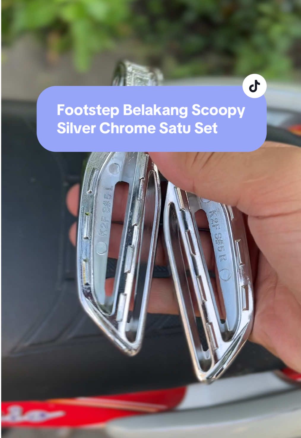 Footstep Belakang Vario 125 150 Scoopy Beat Silver Chrome Satu Set