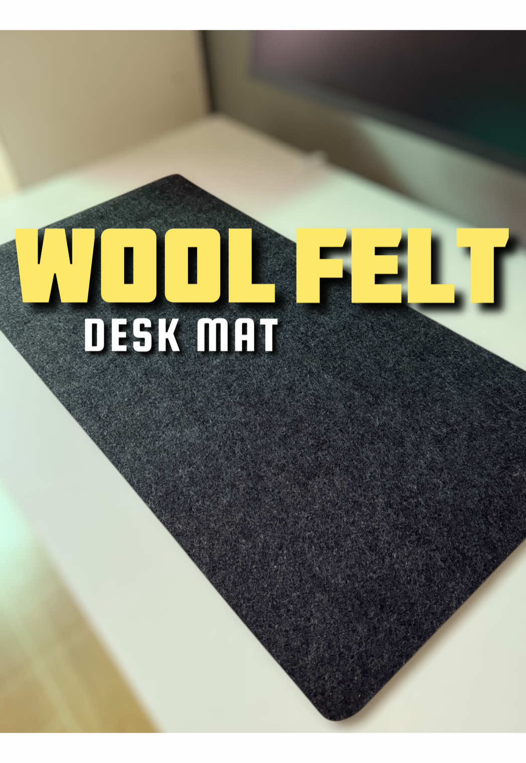 Take a look at this Wool Felt Desk Mat! It gives your setup a clean, minimalist vibe and aesthetic design that fits perfectly with almost any desk style.  Note: Ideal for casual gaming only.  #desksetup #woolfelt #deskmat #mousepad #tiktokfinds 