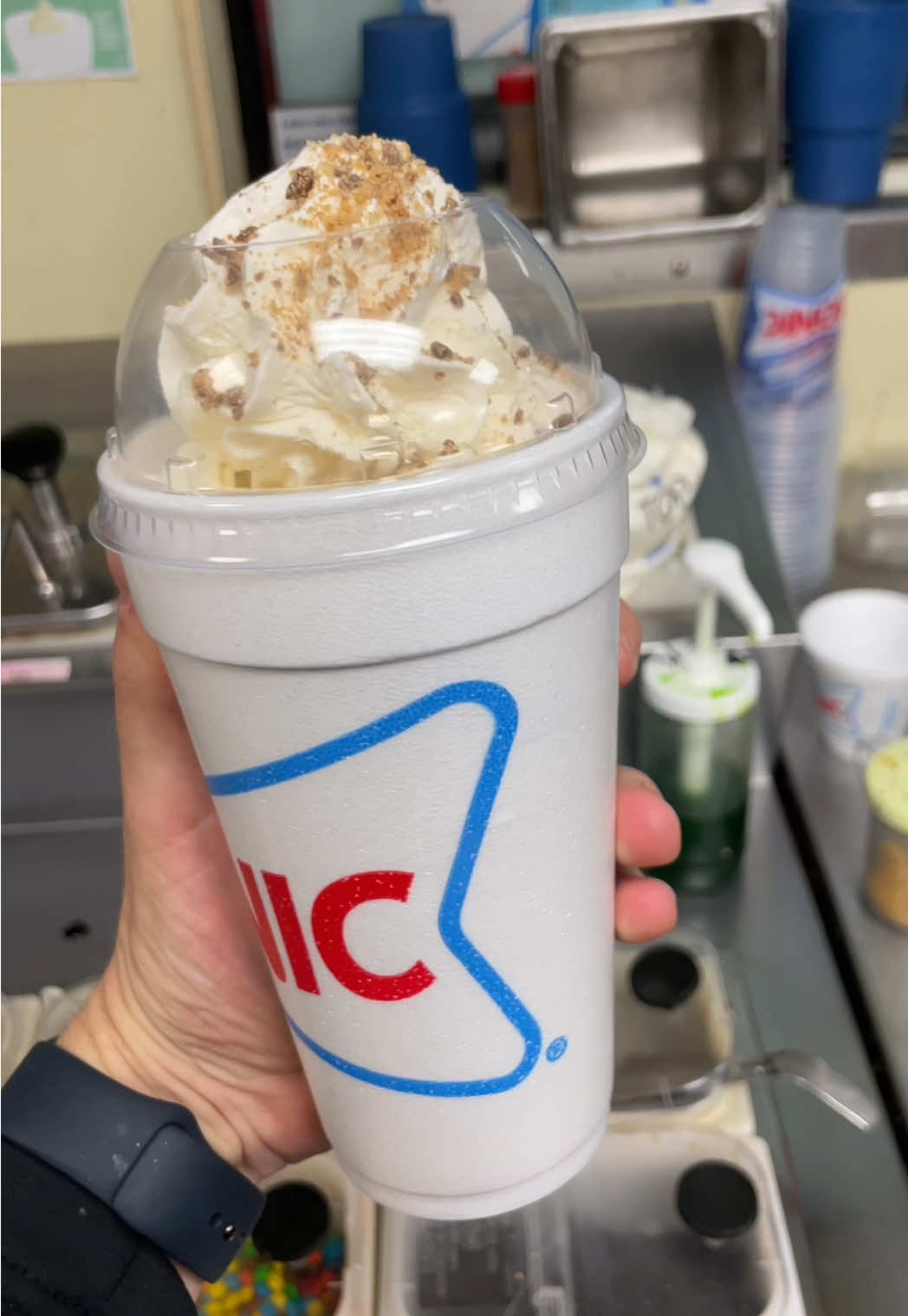 Medium Reese’s Blast with whipped cream 😋