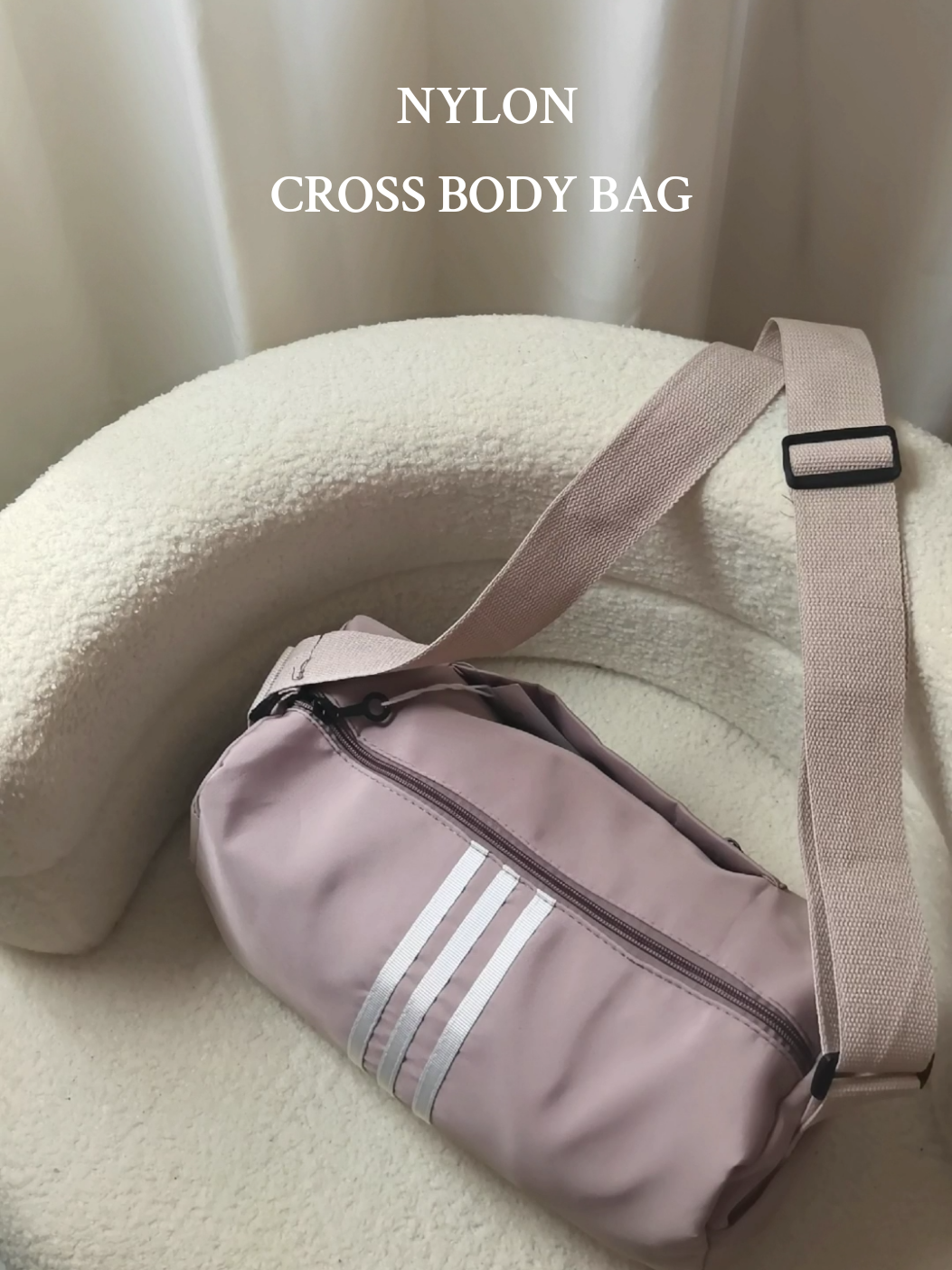 This bag is so perfect for gym bag, sports bag, travel bag, and everyday bag. #crossbodybag #messengerbag #nylonbag #gymbag #travelbag 
