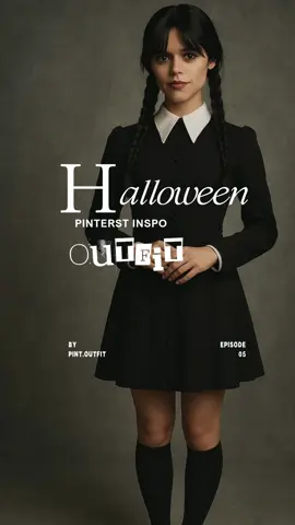 Rock our DIY Halloween Costume Outfit inspired by Wednesday’s iconic look — spooky, stylish, and perfectly mysterious. 🕸️✨ ⚠️ Not the official outfit — DIY and inspired only! #HalloweenOutfit #WednesdayInspired #diycostume 