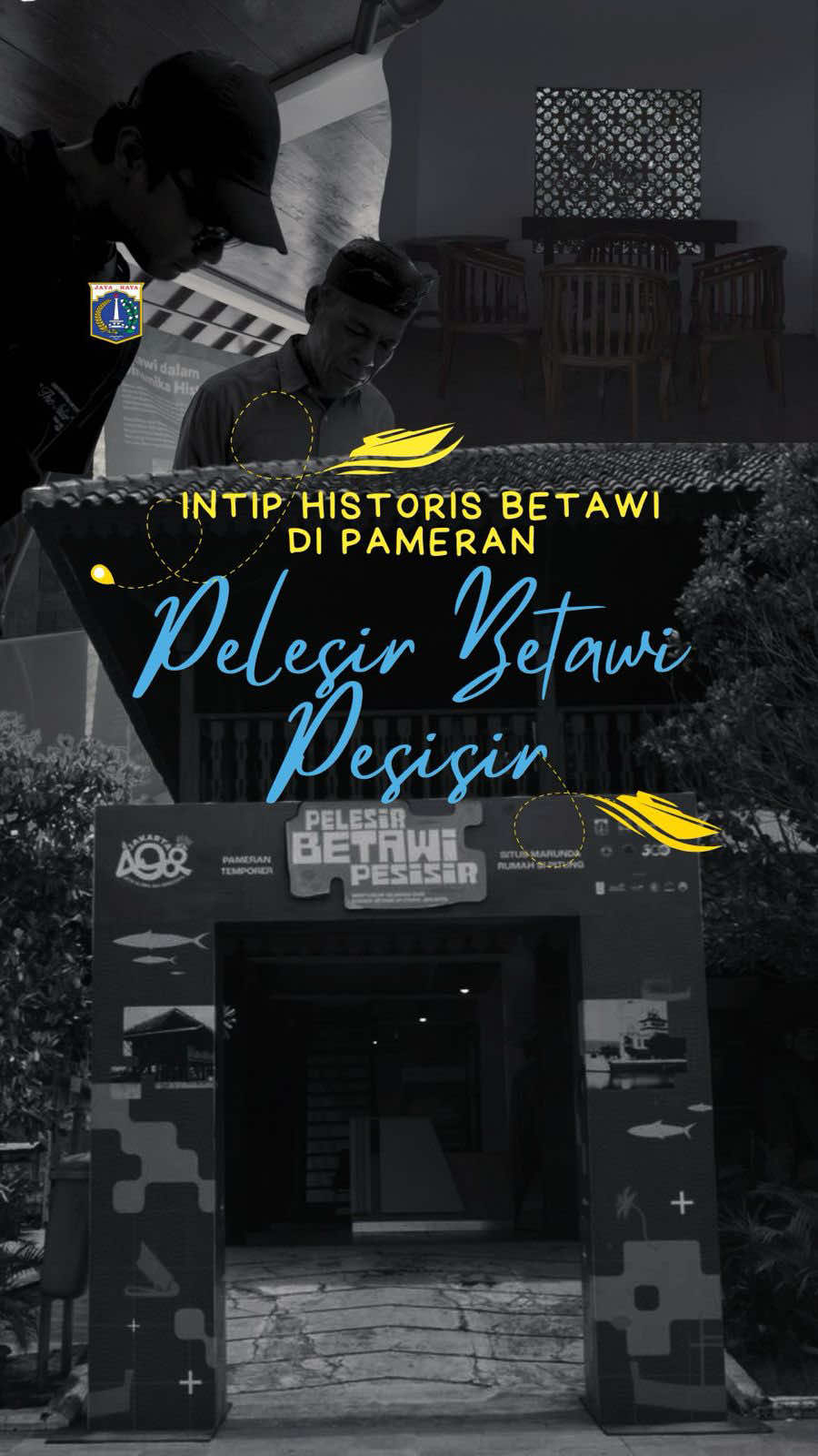 Pelesir Betawi Pesisir di Utara Jakarta Yuk, isi akhir pekanmu dengan pengalaman seru dan berisi! Di Pameran Pelesir Betawi Pesisir, kamu bisa mengenal sejarah masyarakat pesisir Jakarta—dari kehidupan maritim, jejak Kampung Betawi, hingga tradisi dan permainan tempo dulu. Pameran ini juga menampilkan koleksi khas Betawi seperti pakaian adat, kain tradisional, dan perlengkapan rumah tangga. 📍 Situs Marunda Rumah Si Pitung 🗓️ 28 Juni – 12 Oktober 2025 Jangan lupa mampir ke Rumah Si Pitung, rumah panggung khas pesisir yang penuh cerita budaya. #PelesirBetawiPesisir #RumahSiPitung #BudayaBetawi #MuseumKebaharianJakarta #PemprovDKI 
