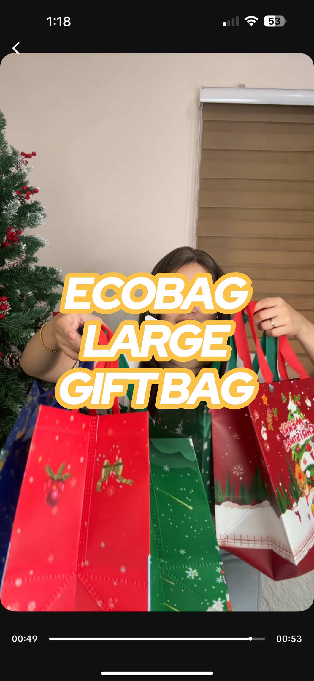 Ganitong lagayan na ng gift for christmas yung mas sulit at makakasave pa ng time sa pagggift wrap. #christmas #christmasgift #giftbag #christmasgiftbag 