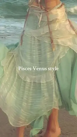 Pisces Venus style = dreamy, romantic & ethereal 🌊💫 Think satin skirts, pastel tones, flowy fabrics & delicate silver jewelry. Soft girl meets modern mermaid — intuitive, emotional, and effortlessly enchanting 🤍 #pisces #piscesvenus #astrology #ethereal #creatorsearchinsights 