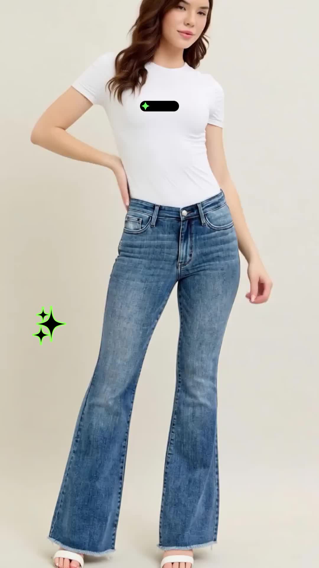 Judy Blue Mid Rise Vintage Wash Fray Hem Flare Denim Jeans 82670 #judybluejeans #flaredjeans #womensjeans #highwaistedjeans #judybluedenim #midrisejeans #womenjeans #midsizejeans #flatteringjeans #lowriseflarejeans