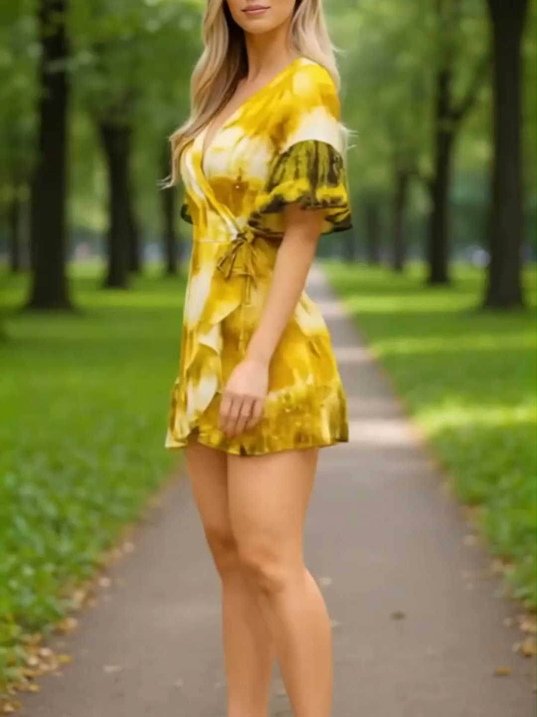 Ianka - minivestido wrap com estampa tie-dye