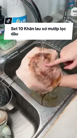 Set 10 Khăn lau xơ mướp lọc dầu