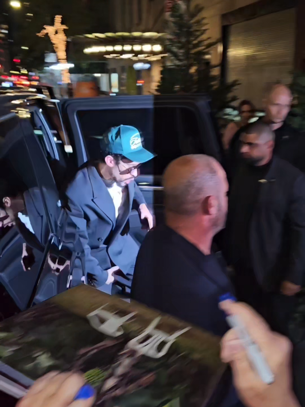 Bad Bunny arrives at the SNL Premiere after party @Bad Bunny @hollywoodbrii_ #badbunny #snl #benito #dtmf #nyc 