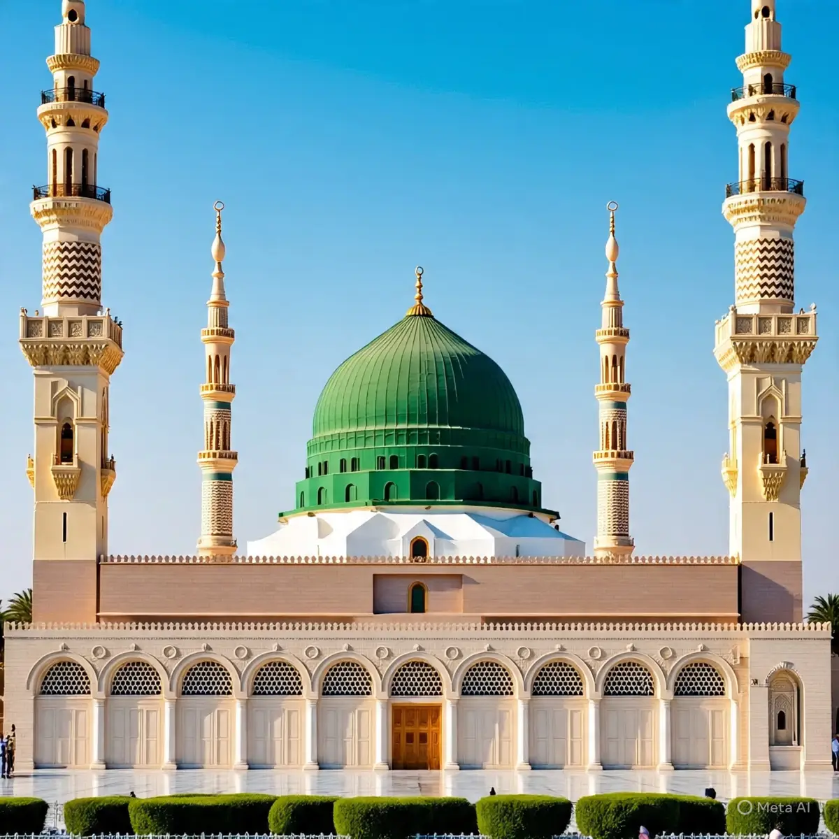madinah munawra Madinah, the City of the Prophet, shines bright A beacon of faith, where Islam's history takes flight The Masjid an-Nabawi, a mosque of grandeur and might Where the Prophet Muhammad's tomb is a sacred sight The city's streets are lined with date palms, green and tall A tranquil oasis, where faith and peace enthrall Madinah's rich history and heritage are palpable and realMadinah's rich history and heritage are palpable and real A place where Muslims from all over the world come to feel The city's warm hospitality and welcoming smile Make it a place of pilgrimage, worth traveling a long while #plztiktokteamdontunderviewmyvideos  #foryoupage 