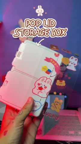 Keep your desk neat and aesthetic! Perfect for makeup, stationery, and all your cute essentials organize in style with this multi-functional storage box. #cutepress #storagebox #deskorganizer #makeupstorage #stationeryorganizer 