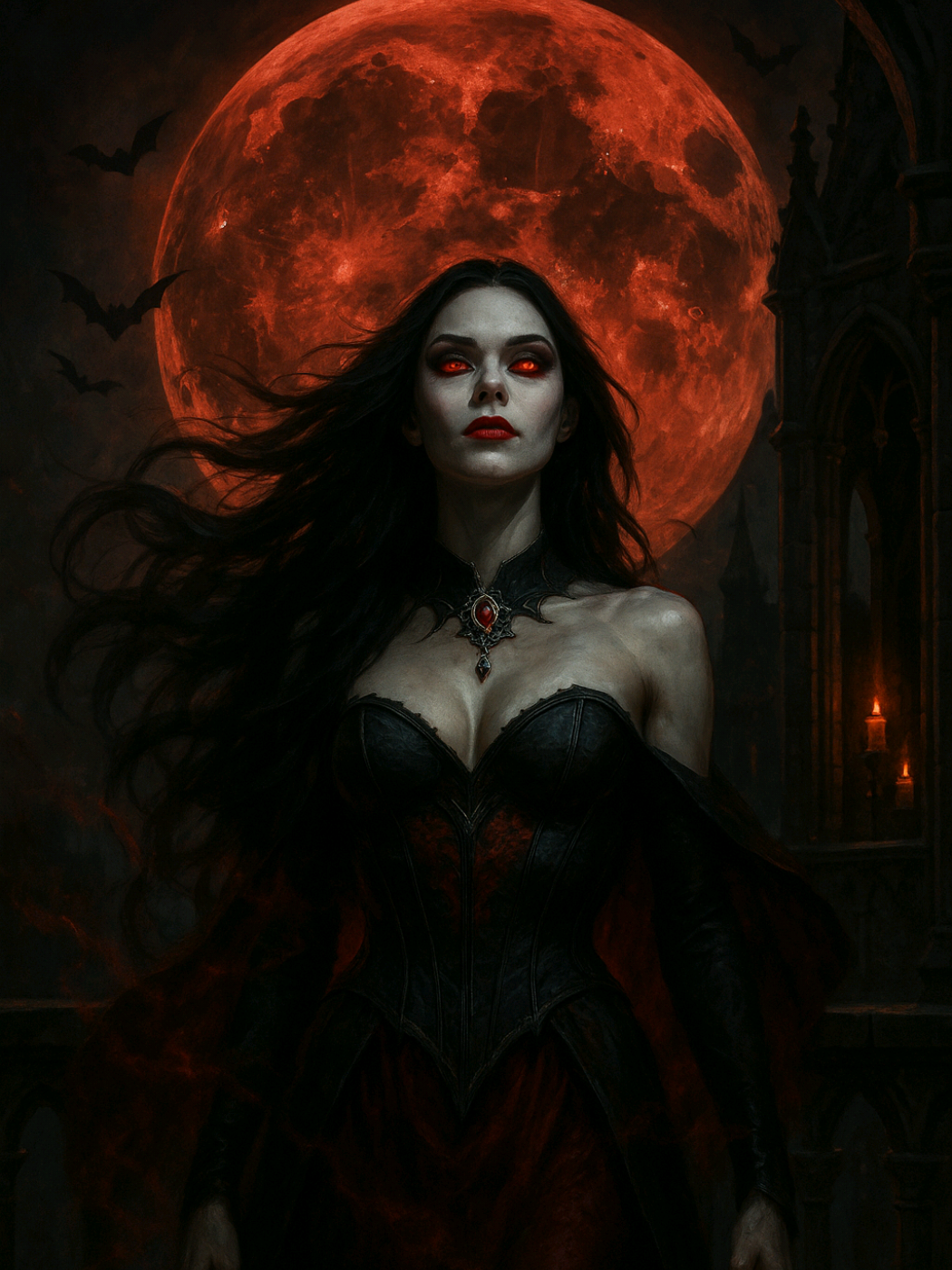 Lady of Night 🩸 She walks like a vision, hunting with her beauty. 🩸 #LadyOfNight #DarkFantasy #VampireQueen #DeadlyGrace #Liqidos39