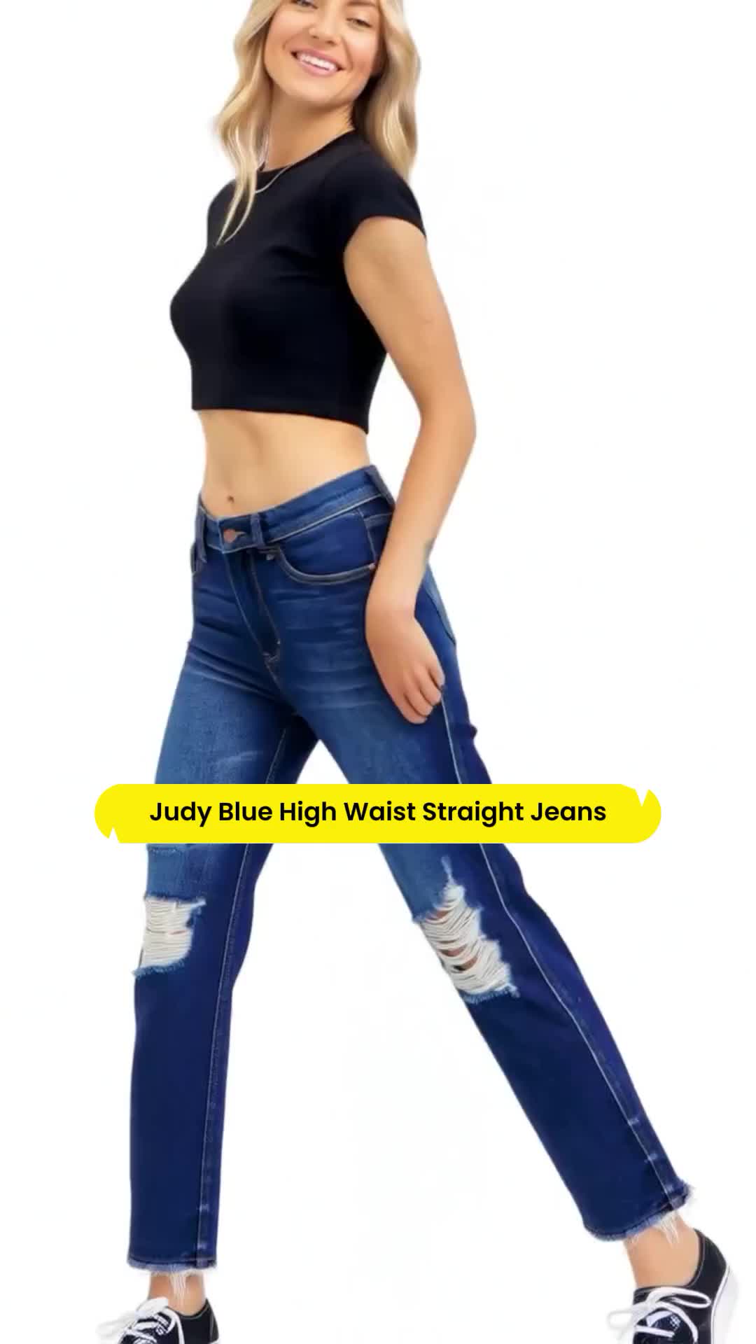 Judy Blue High Waist Rigid Magic Heavy Destroy Straight Jeans 88819 #stretchyjeans #judybluejeans #womensjeans #highwaistedjeans #jeanshighwaist #cutejeans #distressedjeans #highrisejeans #womenjeans #rigidmagic #judyblue #darkbluejeans #comfyjeans #womensfashion #staysleek #sleekdenims #shopjudyblue #straightleg