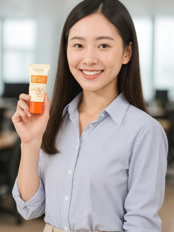  VENITA ANTI AC+ CARE SUNSCREEN SPF 50 PA+++ เป็นครีมกันแดดสำหรับผิวเป็นสิว มีค่า SPF 50 PA++ เป็นผลิตภัณฑ์ของแบรนด์ VENITA