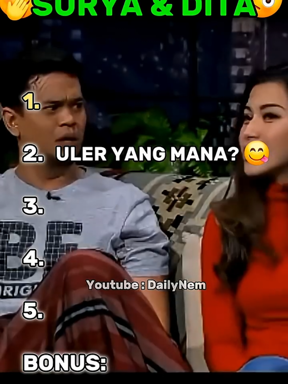 Top 5 Momen Ambigu Surya dan Dita #lucu #suryainsomnia #ditafakhrana #malammalamnet #komedi 