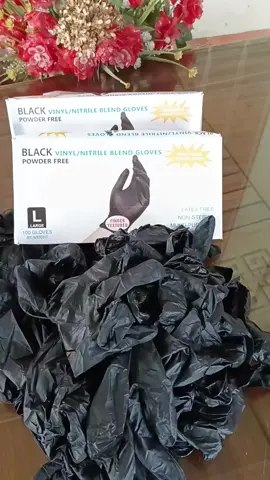 Hộp 100 chiếc găng tay đen không bột có nhiều size #xuhuong #gangtaycaosu 