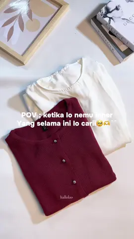 inner nya murcee tp bahannya tuh bagus bgt😭di pakein cardigan crop gemes bgtt ‼️😭💗💗 #cardiganrajut #blousecantik #innerbaju #outfitkekinian #fyp 