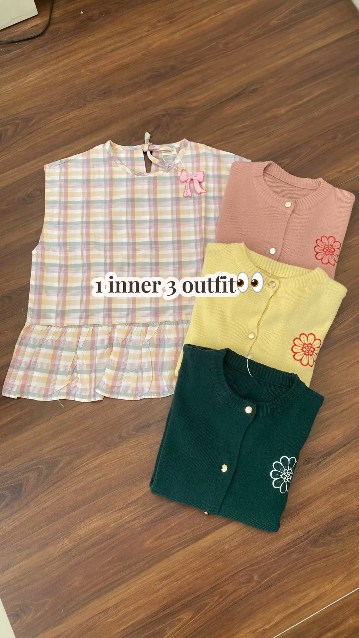 Vest inner ada di showcase aku kode “exo”#fyp #knitwearoutfit 