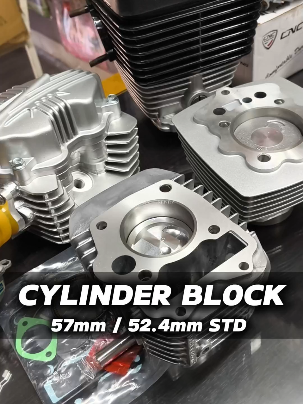 🔥#CNC Cylinder Block 52.4mm STD / 57mm💯✅ wave125, xrm125, rs125 #thailand🇹🇭 #wave125i_ไฟเลี้ยวบังลม #cylinderblock #cncblock 