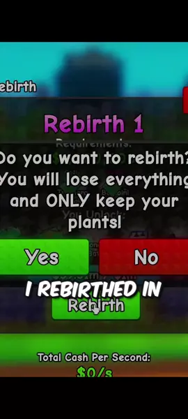 I REBIRTHED In Plants Vs Brainrots...#plantsvsbrainrots #fyp 