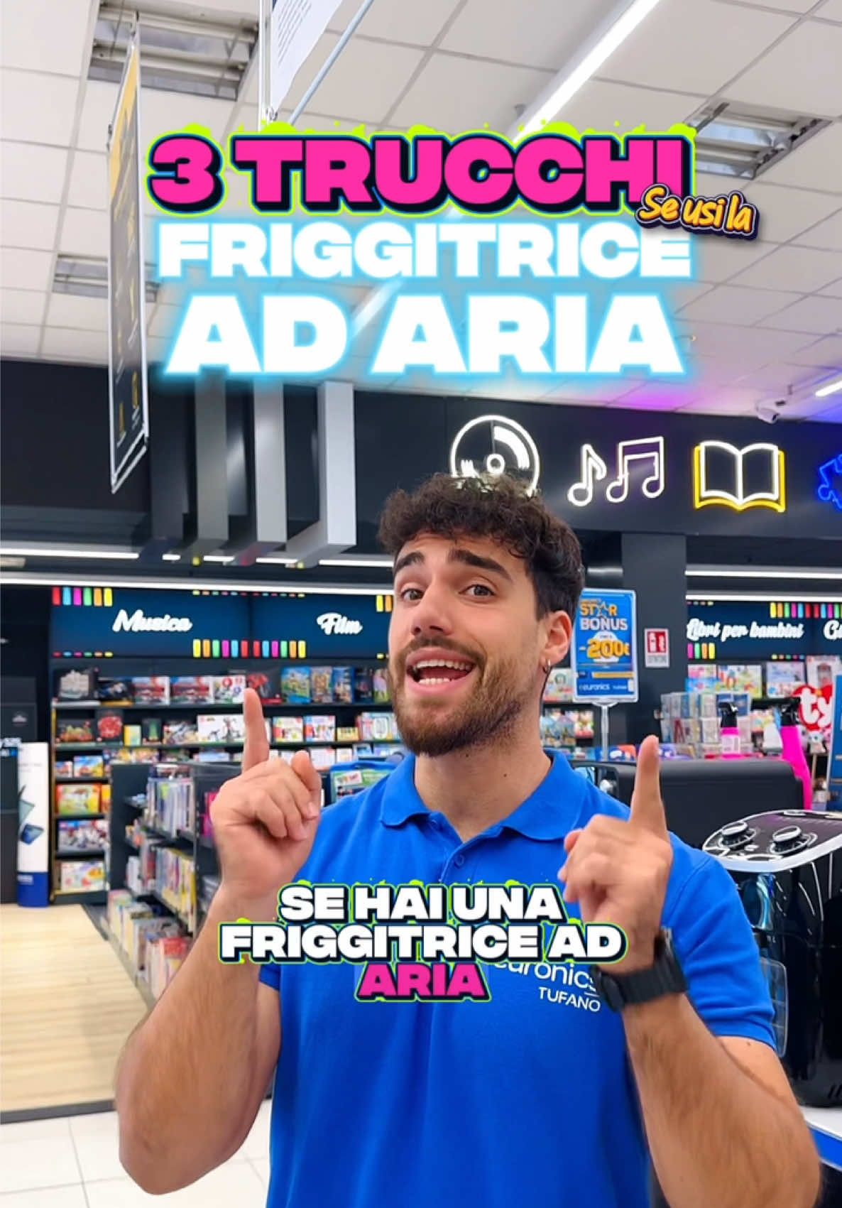 Ecco 3 super trucchi per usare al meglio la tua friggitrice ad aria 👇 🔹 Croccantezza perfetta 🔹 Cottura uniforme 🔹 Meno sporco, più gusto Li conoscevi già? Scrivilo nei commenti e dicci se vuoi altri video così! 💙 powered by #EuronicsTufano #FriggitriceAdAria #perte #napoli 